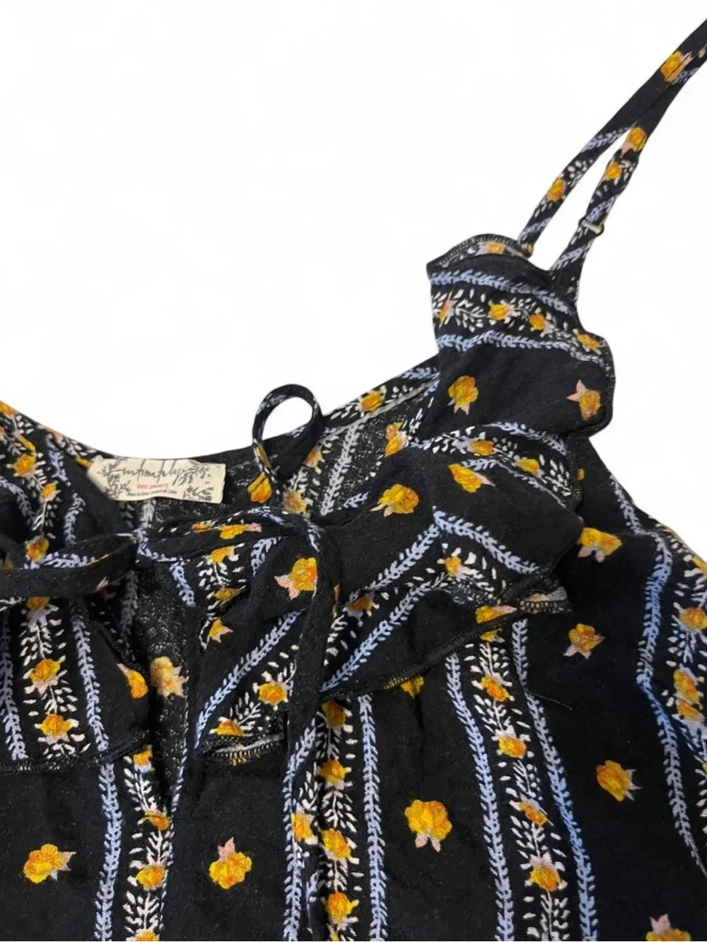 Free People Love to Love Floral Printed Ruffle Crop Top